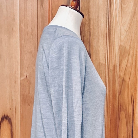 Banana Republic - Extra Fine Merino Wool - Super Soft Sky Blue Sweater - EUC - L - Picture 12 of 14